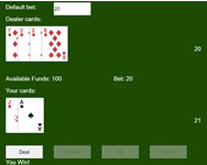 Blackjack game rulett HTML5 jtk
